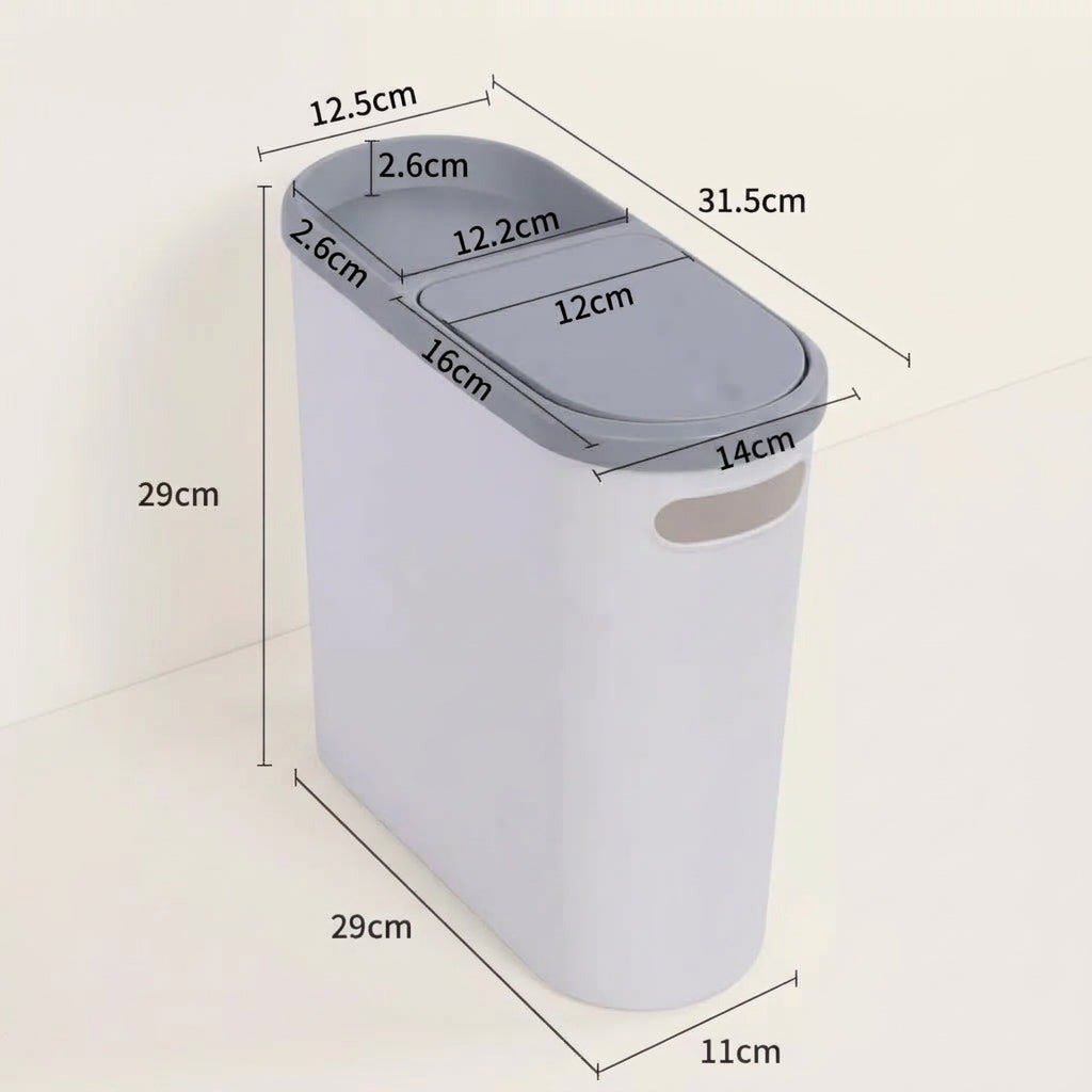 Otley 12L Slim Push Top Bathroom Bin