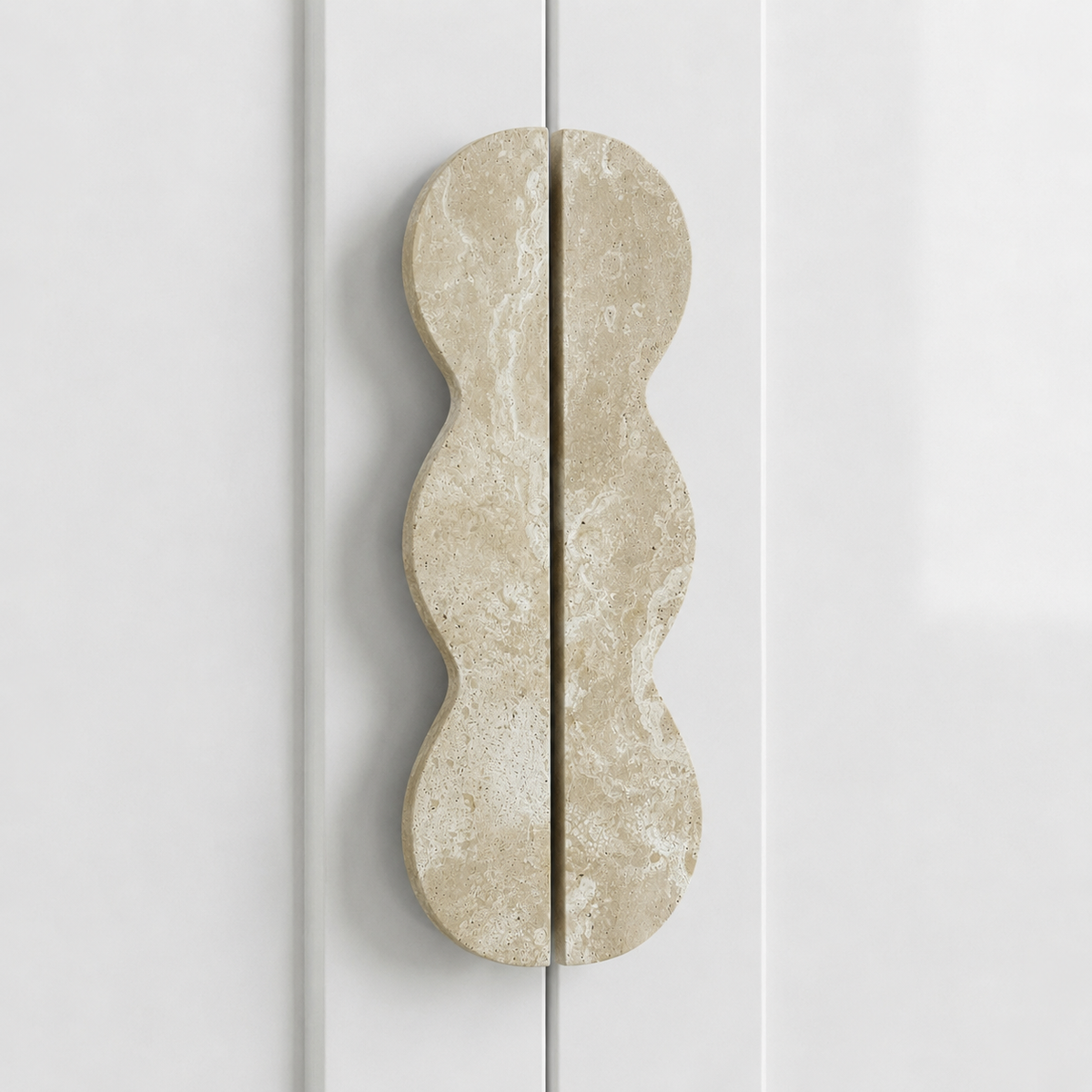Vuvera Wavy Natural Marble Cabinet Handles