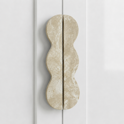 Vuvera Wavy Natural Marble Cabinet Handles