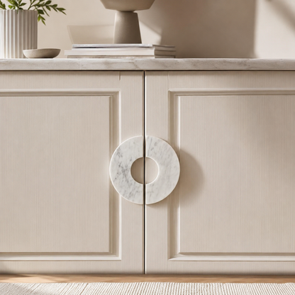 Circis Carrara White Marble Cabinet Handles