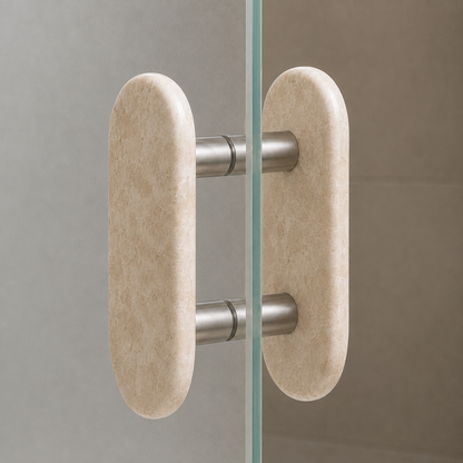 Vandor Natural Marble Glass Door Handles