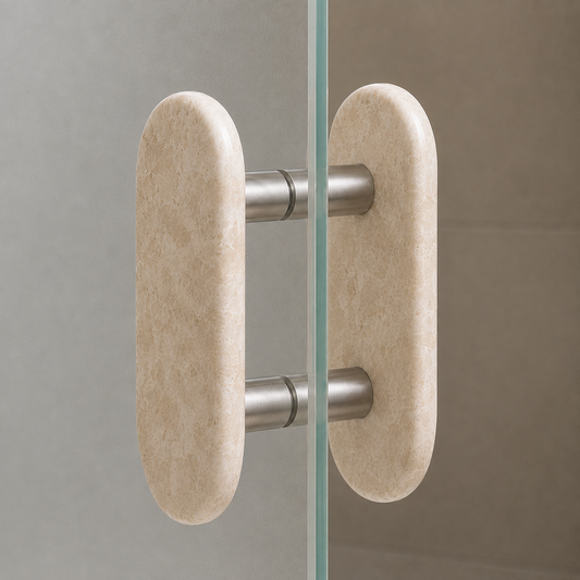 Vandor Natural Marble Glass Door Handles