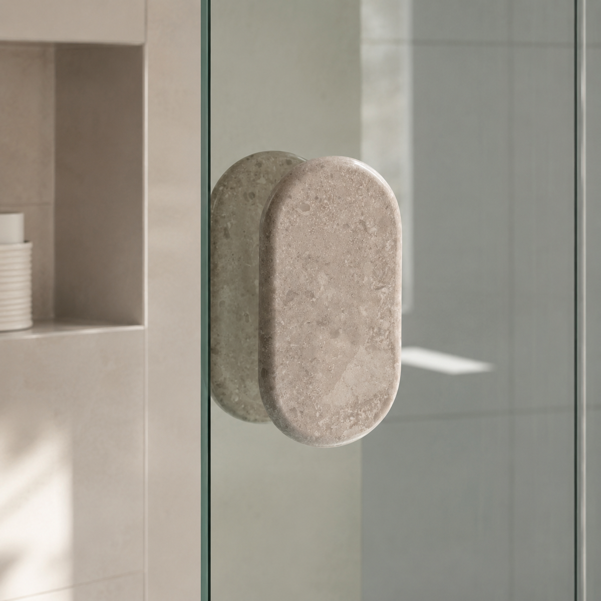 Vandor Natural Marble Glass Door Handles