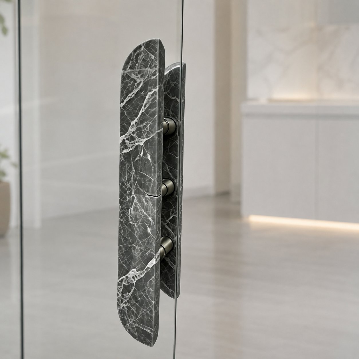 Curvax Natural Stone Glass Door Handles
