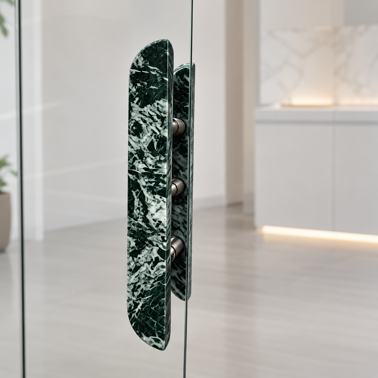 Curvax Natural Stone Glass Door Handles