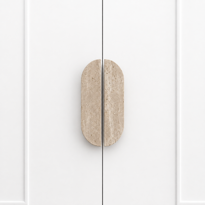 Orbira Natural Travertine Stone Cabinet Handles