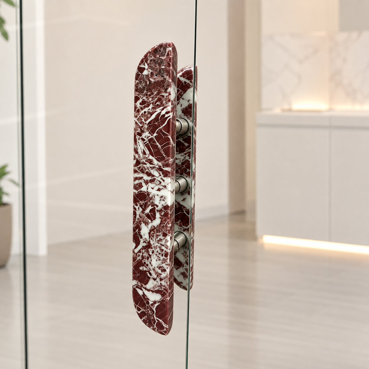 Curvax Natural Stone Glass Door Handles