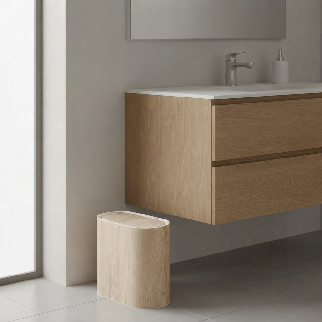 Penge 10L Wood Grain Press Top Bin