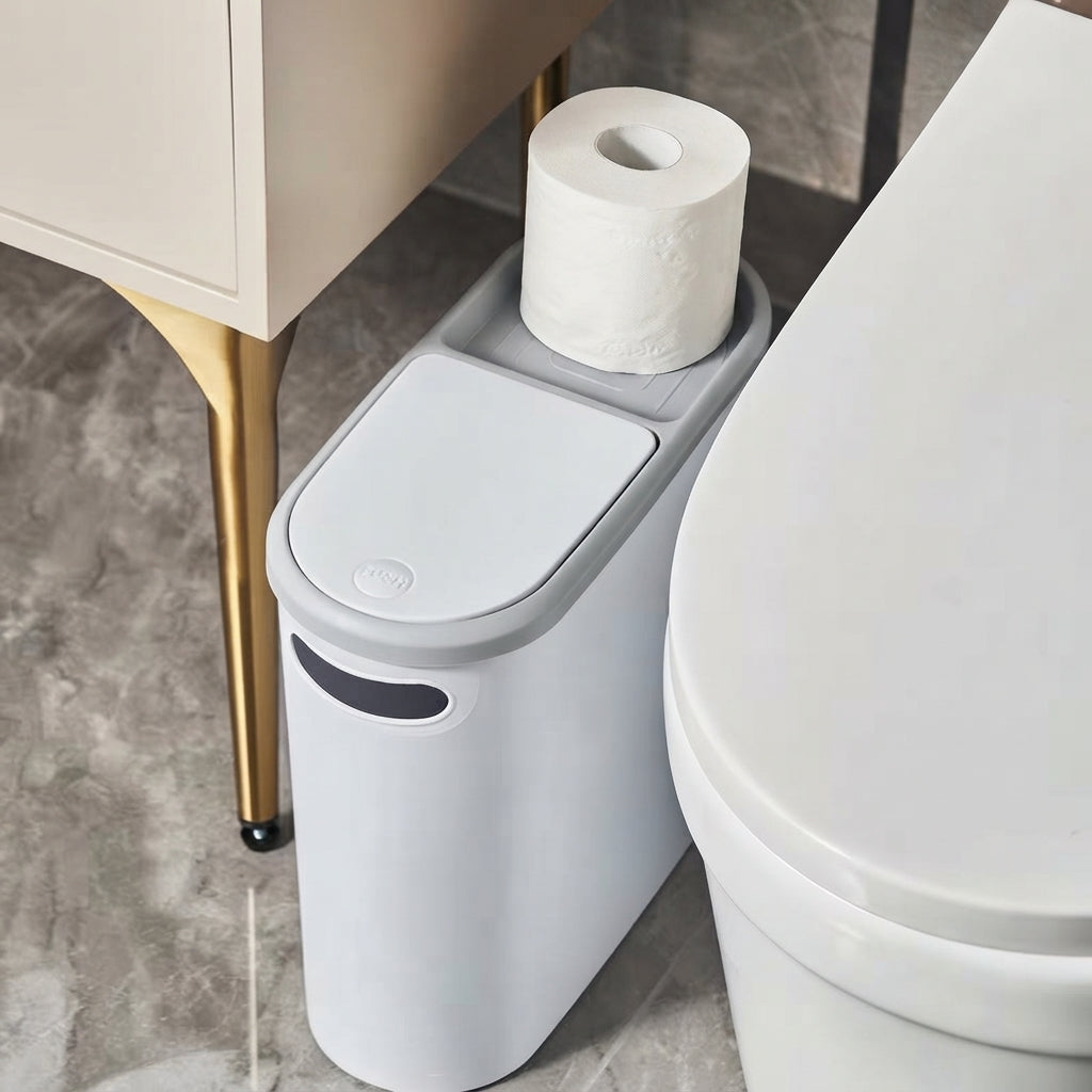 Otley 12L Slim Push Top Bathroom Bin