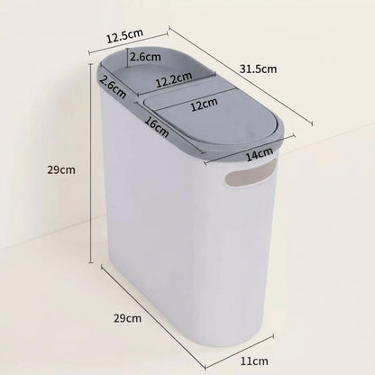 Otley 12L Slim Push Top Bathroom Bin