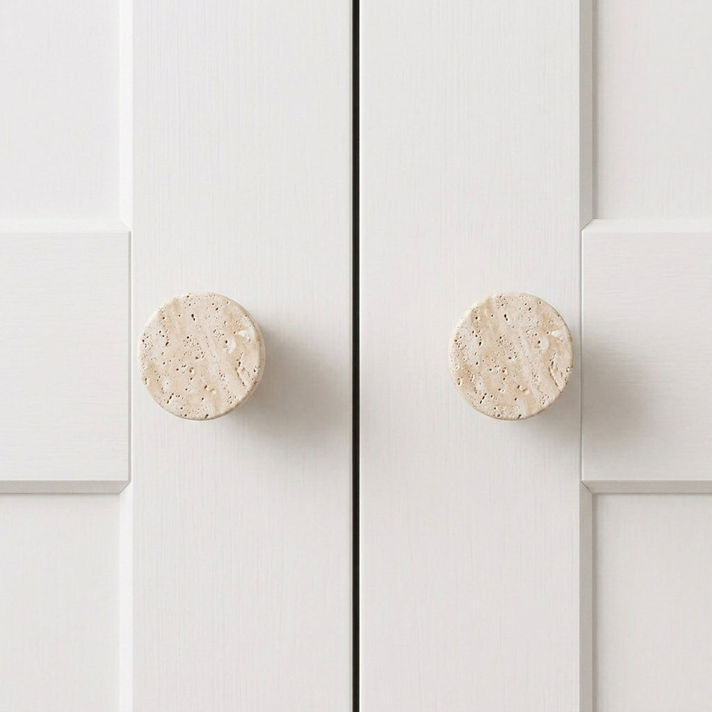 Valura Wabi Sabi Travertine Stone Cabinet Knobs