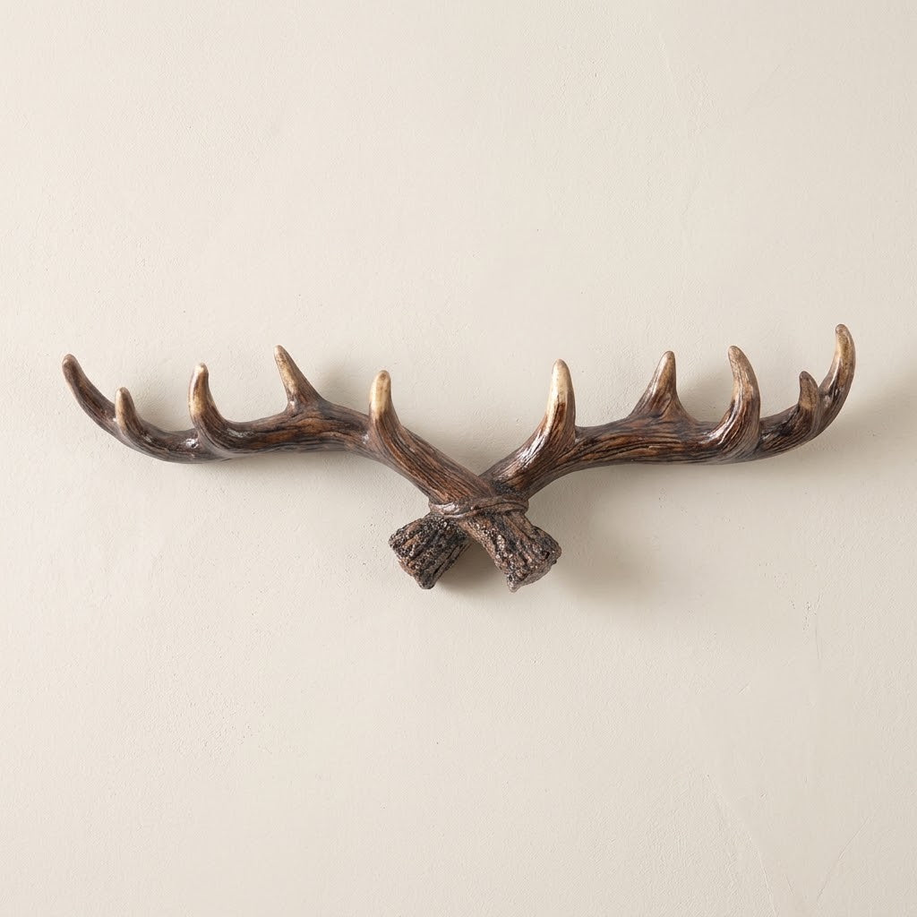 Jovren Vintage Antler Coat Hook Rail