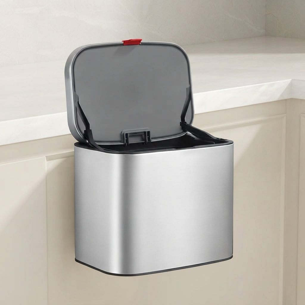 Looe Stainless Steel Wall Mounted Kitchen Bin