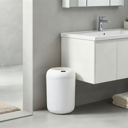 Bray Fluted Round Motion Sensor Bathroom Bin