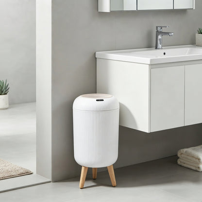 Bray Fluted Round Motion Sensor Bathroom Bin