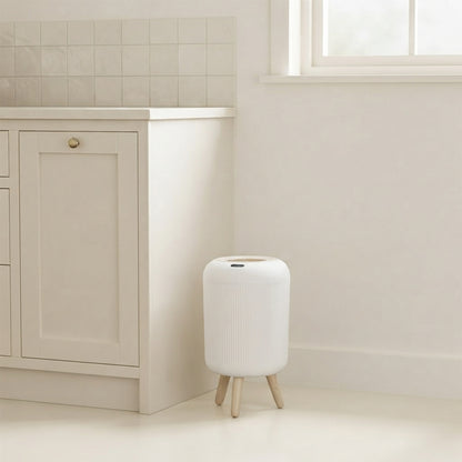 Bray Fluted Round Motion Sensor Bathroom Bin