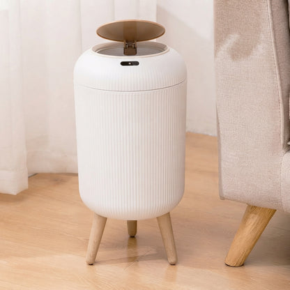 Bray Fluted Round Motion Sensor Bathroom Bin