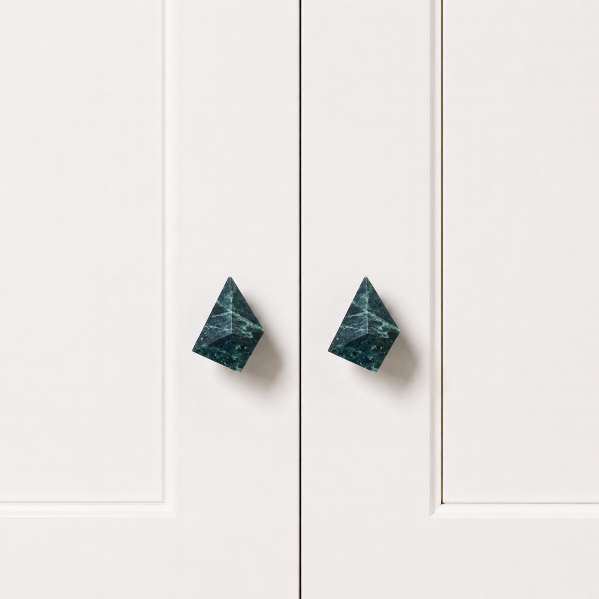 Rhomba Natural Stone Prism Cabinet Knobs