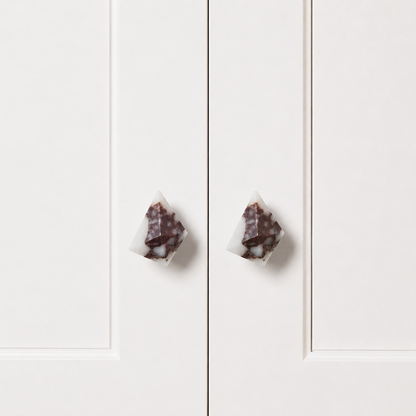 Rhomba Natural Stone Prism Cabinet Knobs