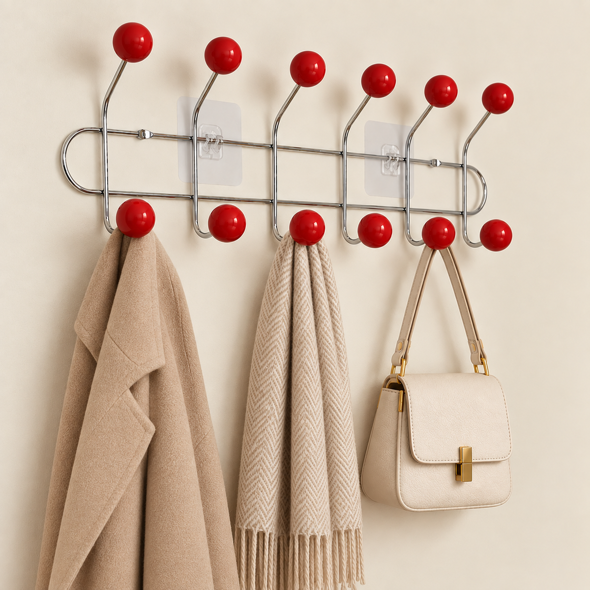 Hoxly Self Adhesive Multi Hook Coat Rack