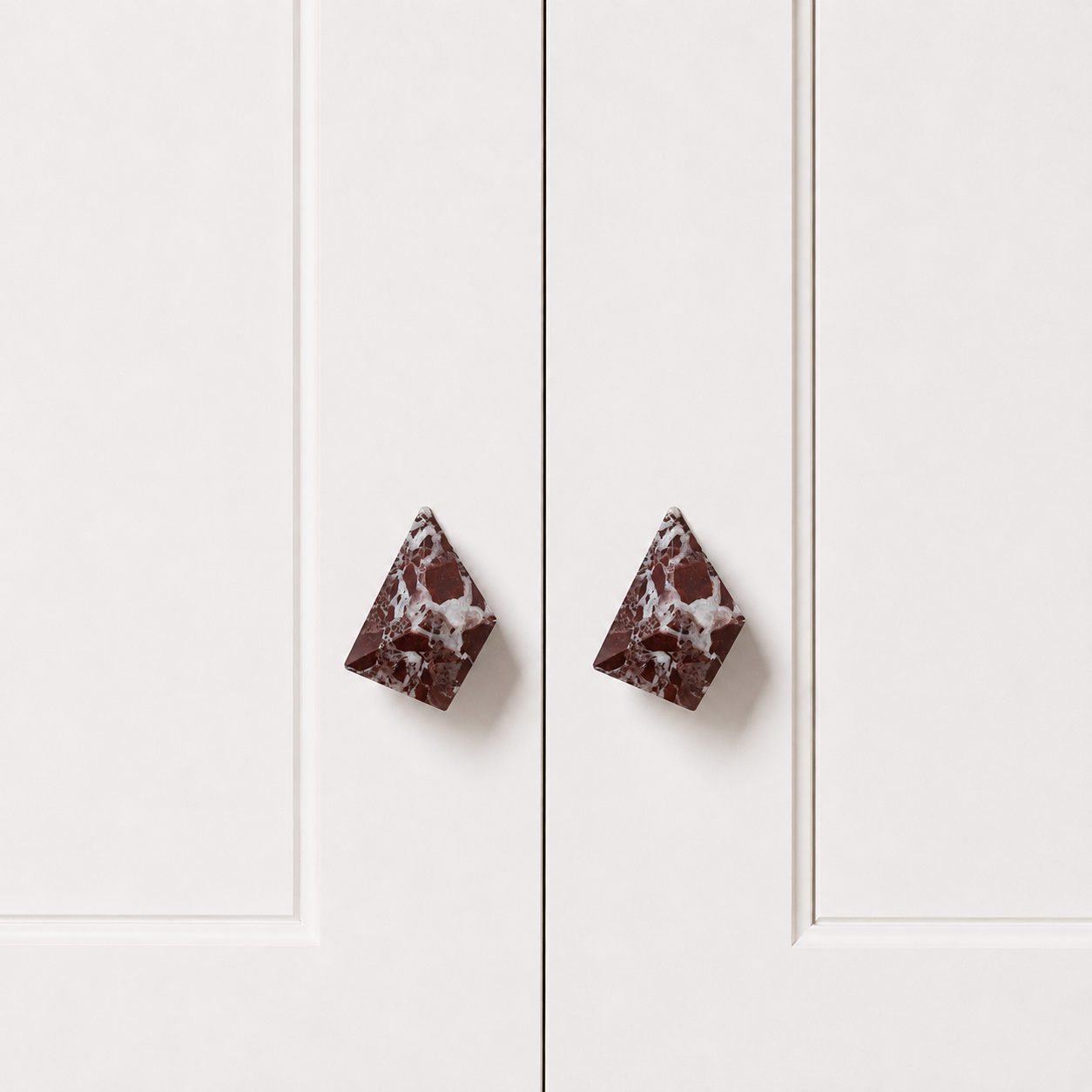 Rhomba Natural Stone Prism Cabinet Knobs