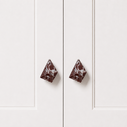 Rhomba Natural Stone Prism Cabinet Knobs
