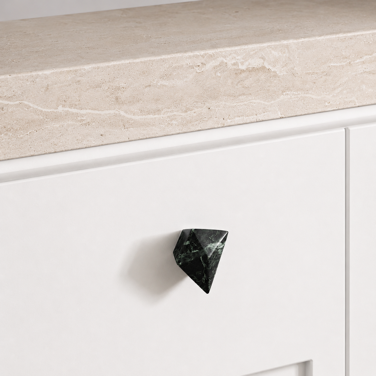 Rhomba Natural Stone Prism Cabinet Knobs