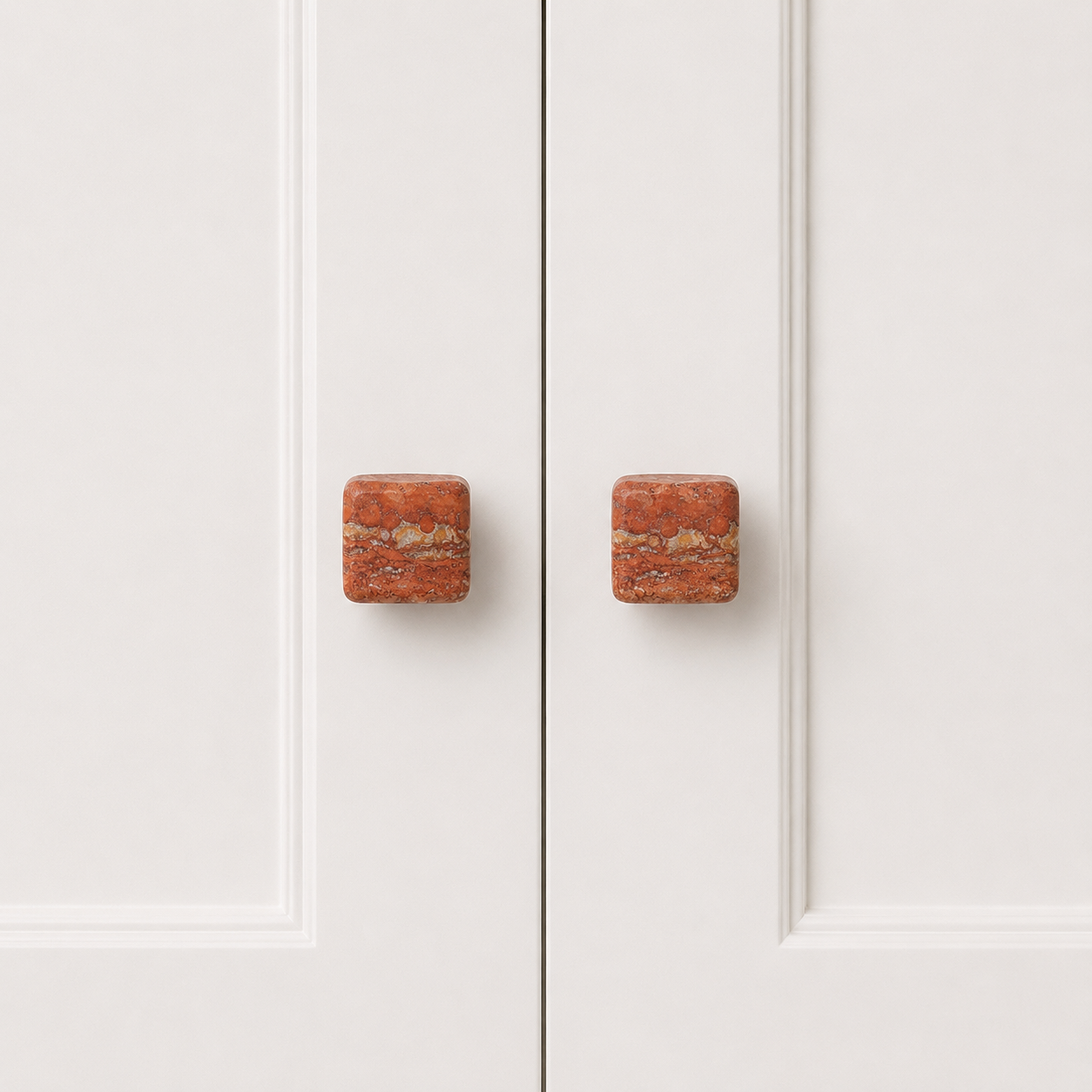 Qubo Travertine Modern Square Cabinet Knobs