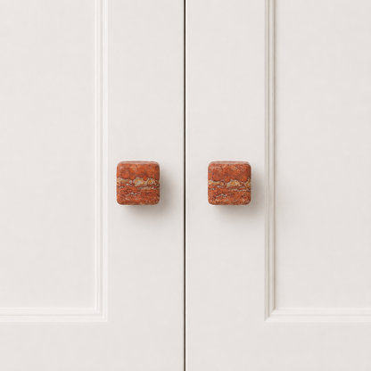 Qubo Travertine Modern Square Cabinet Knobs