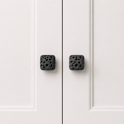 Qubo Travertine Modern Square Cabinet Knobs
