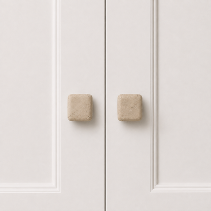 Qubo Travertine Modern Square Cabinet Knobs