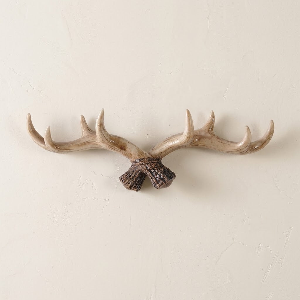 Jovren Vintage Antler Coat Hook Rail