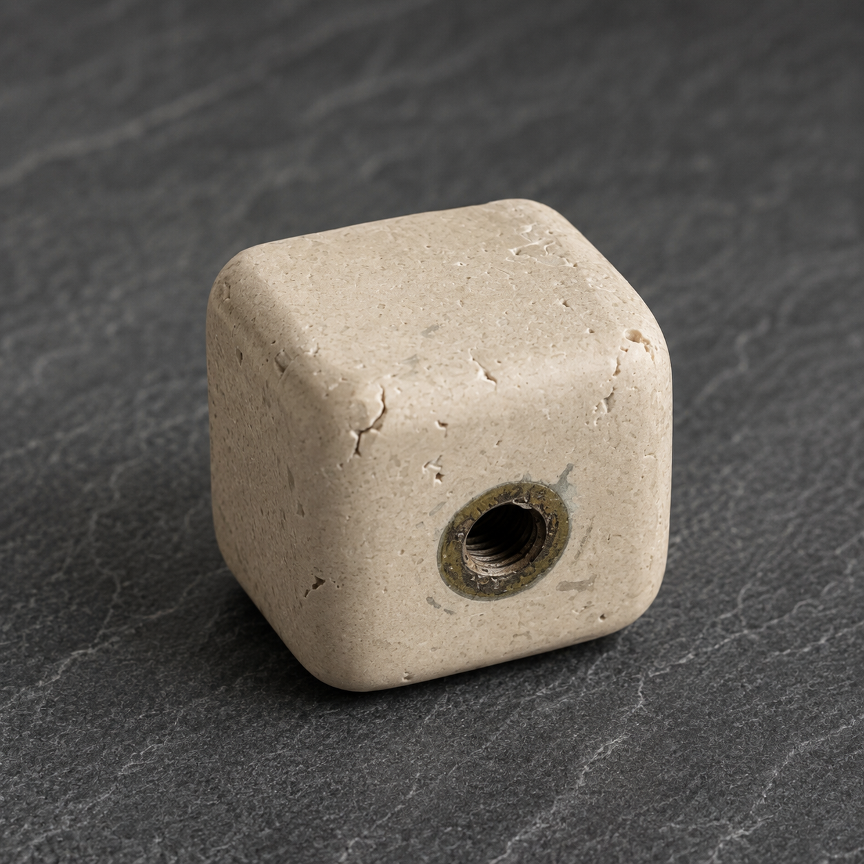 Qubo Travertine Modern Square Cabinet Knobs