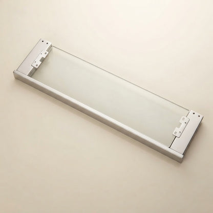 Kilor floating glass shelf with mounting brackets and clear glass panel