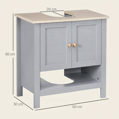 Under-sink bathroom cabinet with dimensions shown: 60 cm wide, 60 cm high, 30 cm deep