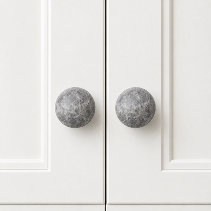 Knobia Round Natural Stone Cabinet Knobs