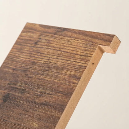 Rustic wooden 5-tier wall shelf with vertical support post and open shelves