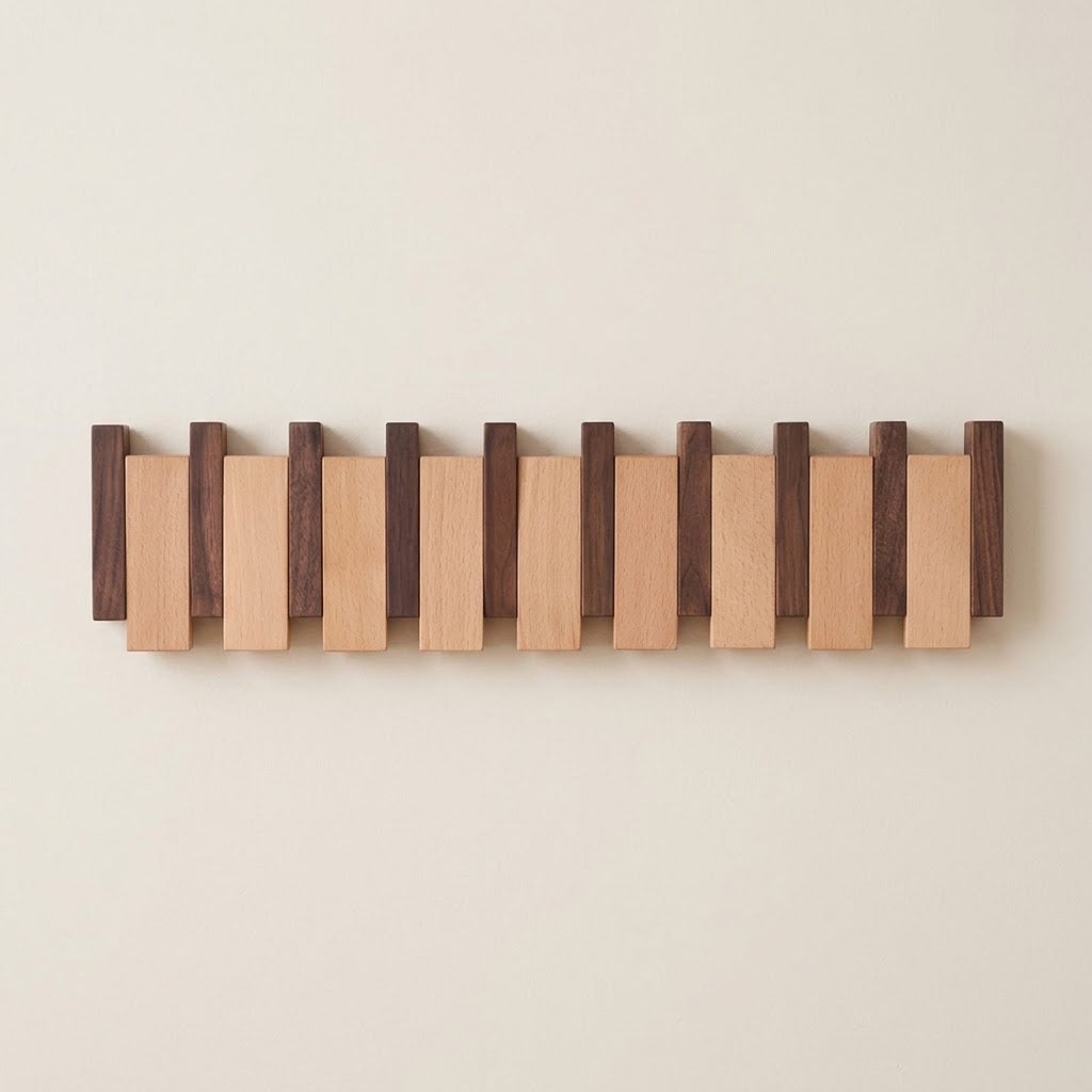 Vornez Solid Wood Flip Down Piano Coat Rack
