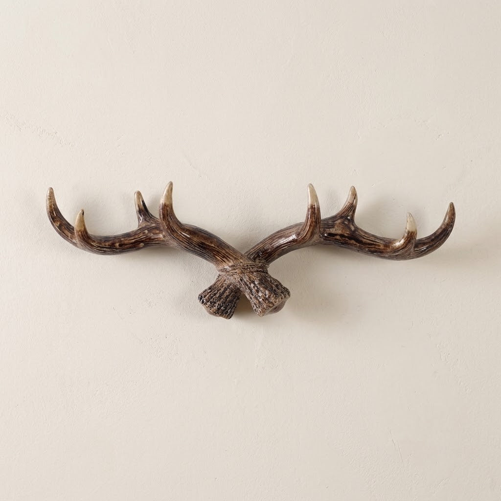 Jovren Vintage Antler Coat Hook Rail