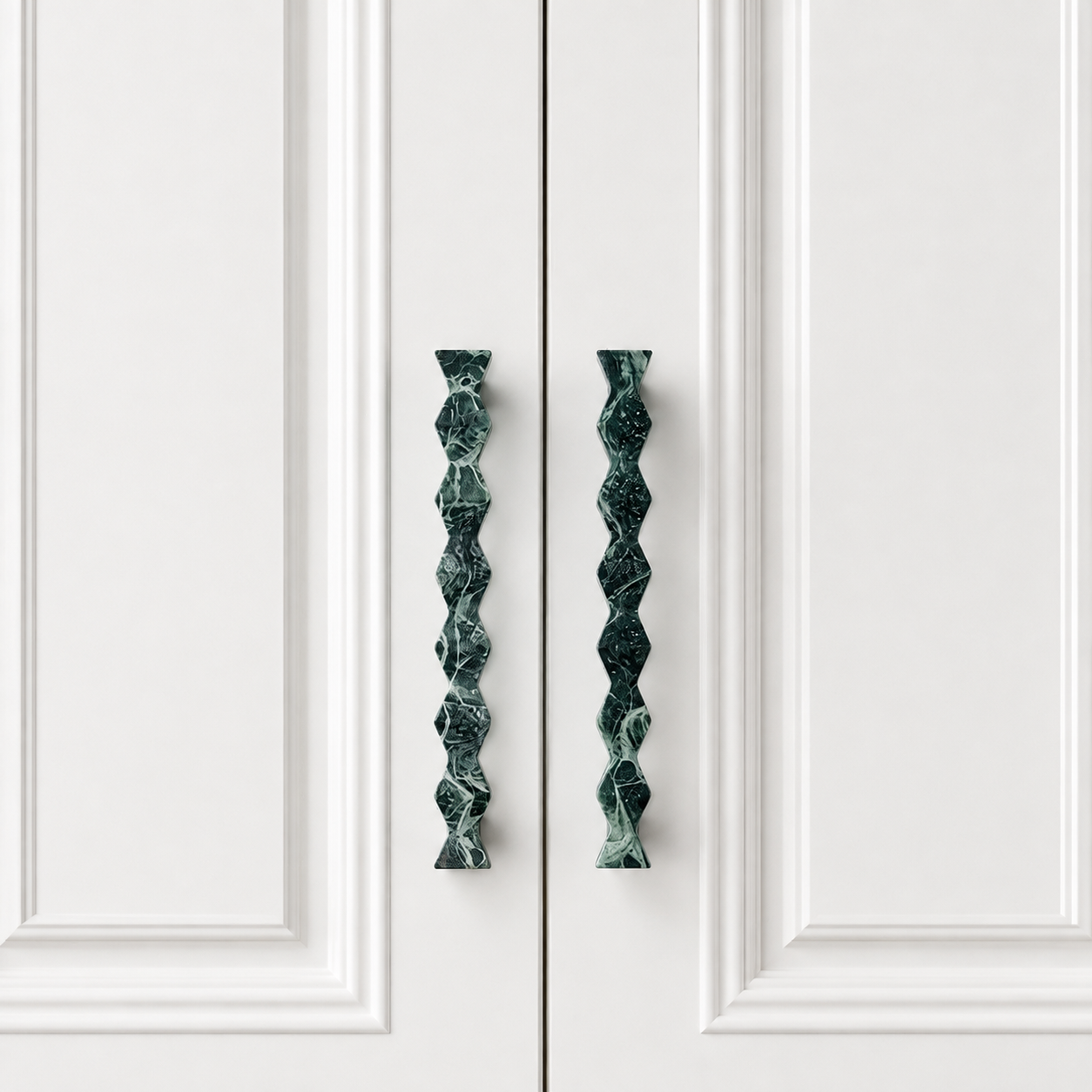 Hesora Geometric Bow Natural Marble Cabinet Handles