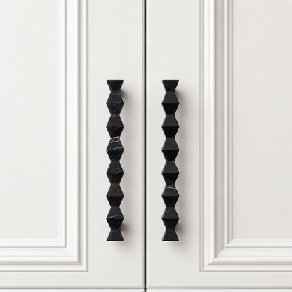 Hesora Geometric Bow Natural Marble Cabinet Handles