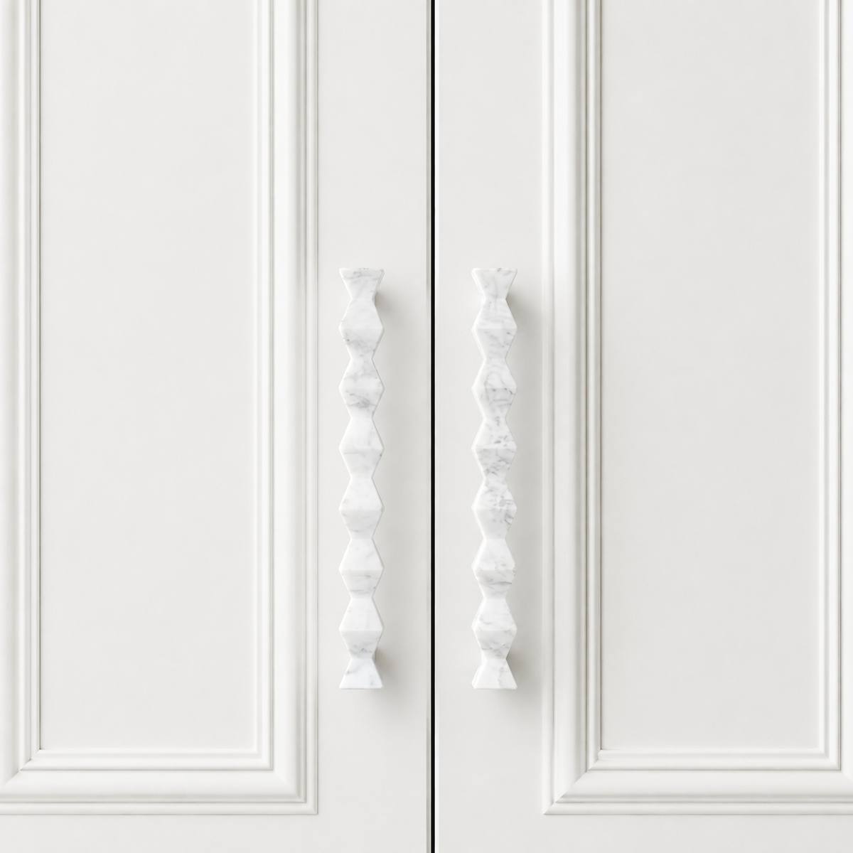 Hesora Geometric Bow Natural Marble Cabinet Handles