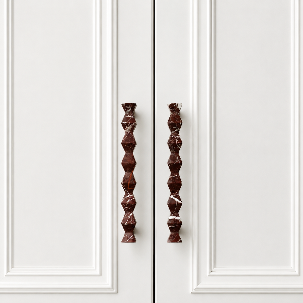 Hesora Geometric Bow Natural Marble Cabinet Handles