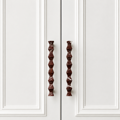 Hesora Geometric Bow Natural Marble Cabinet Handles