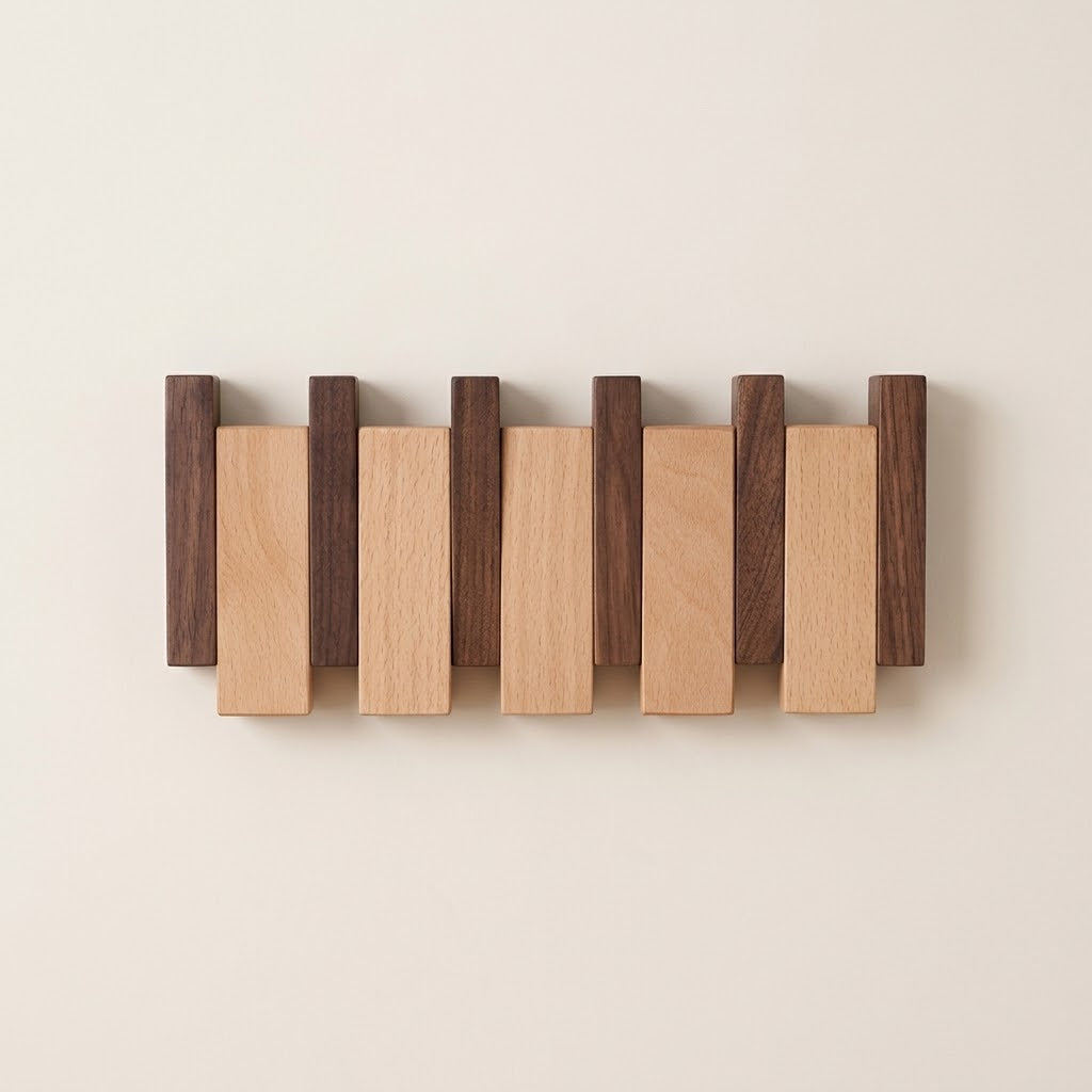 Vornez Solid Wood Flip Down Piano Coat Rack