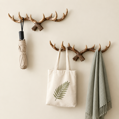 Jovren Vintage Antler Coat Hook Rail