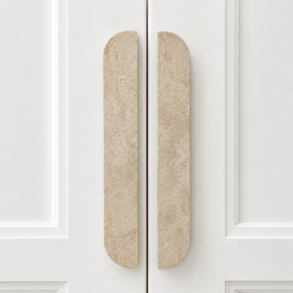 Orbira Natural Travertine Stone Cabinet Handles