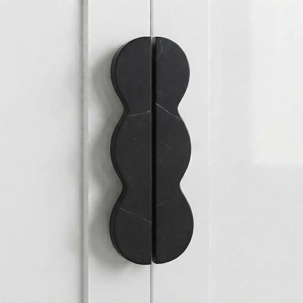 Vuvera Wavy Natural Marble Cabinet Handles
