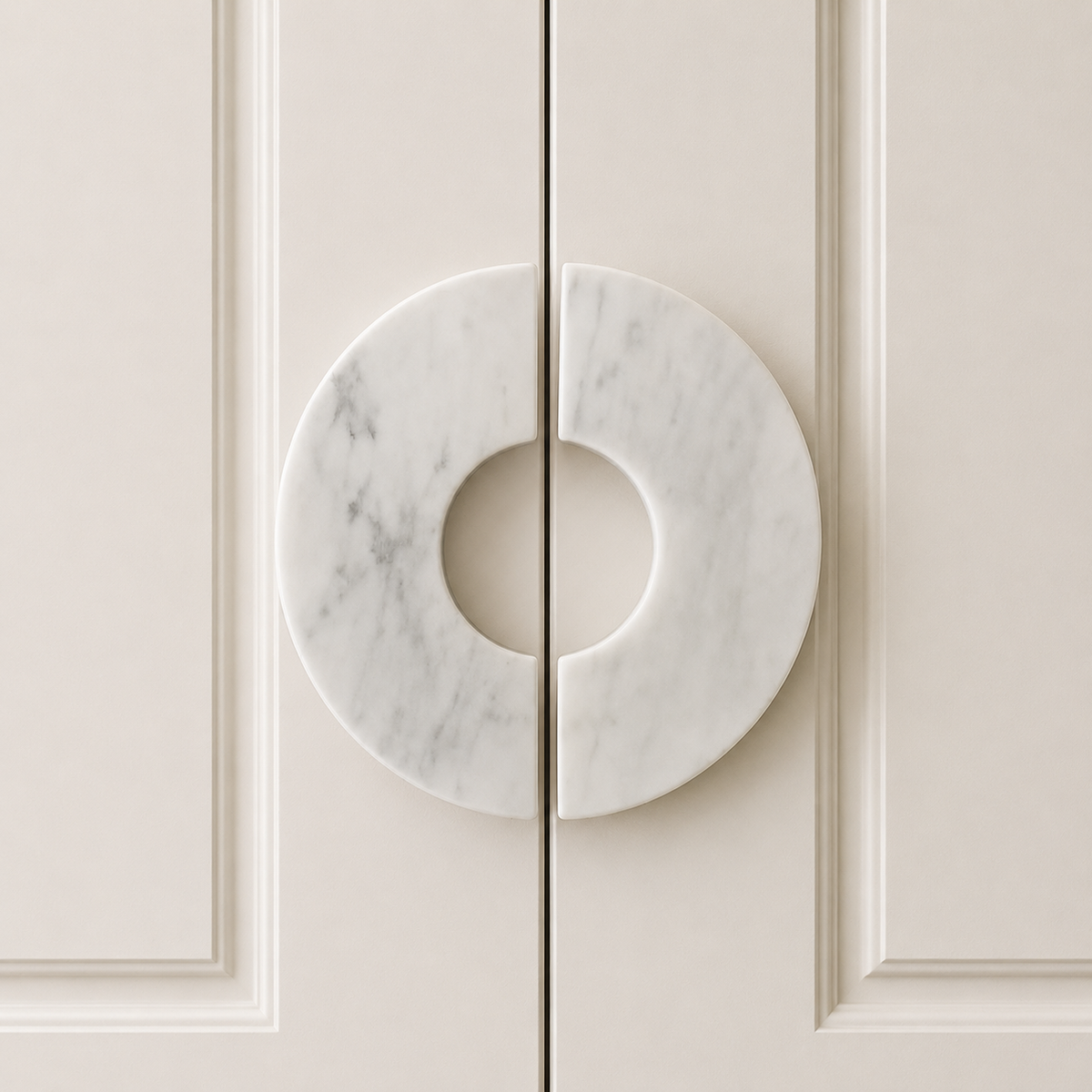 Circis Carrara White Marble Cabinet Handles