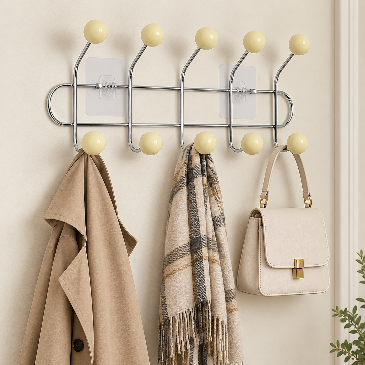 Hoxly Self Adhesive Multi Hook Coat Rack